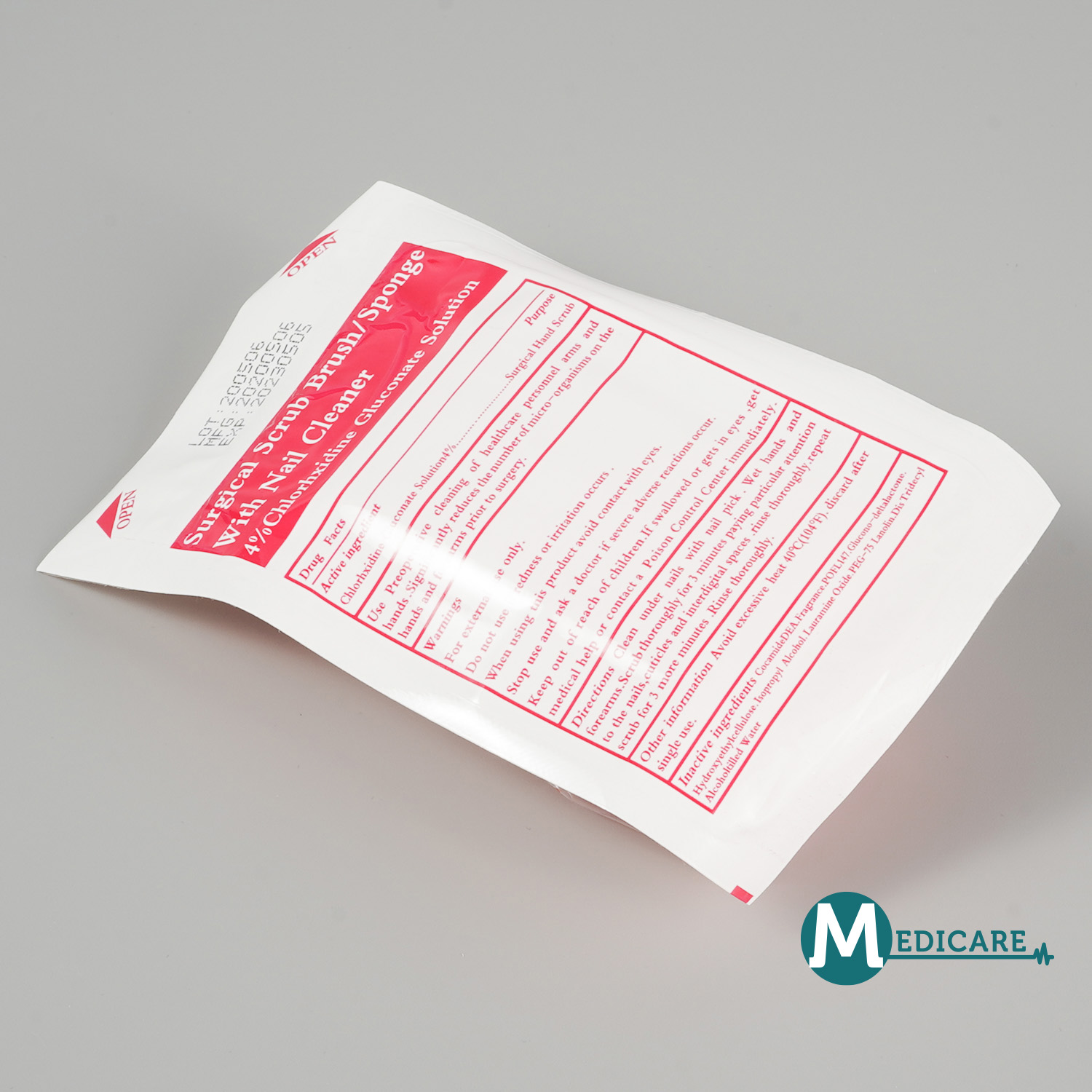 Chlorhexidine surgical brush